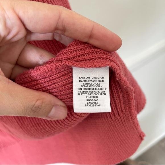 BP. Nordstrom Stitch Curve Hem Cardigan Coral XXS - Picture 12 of 12